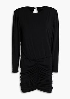 Retrofête - Flynn ruched jersey mini dress - Black - XS