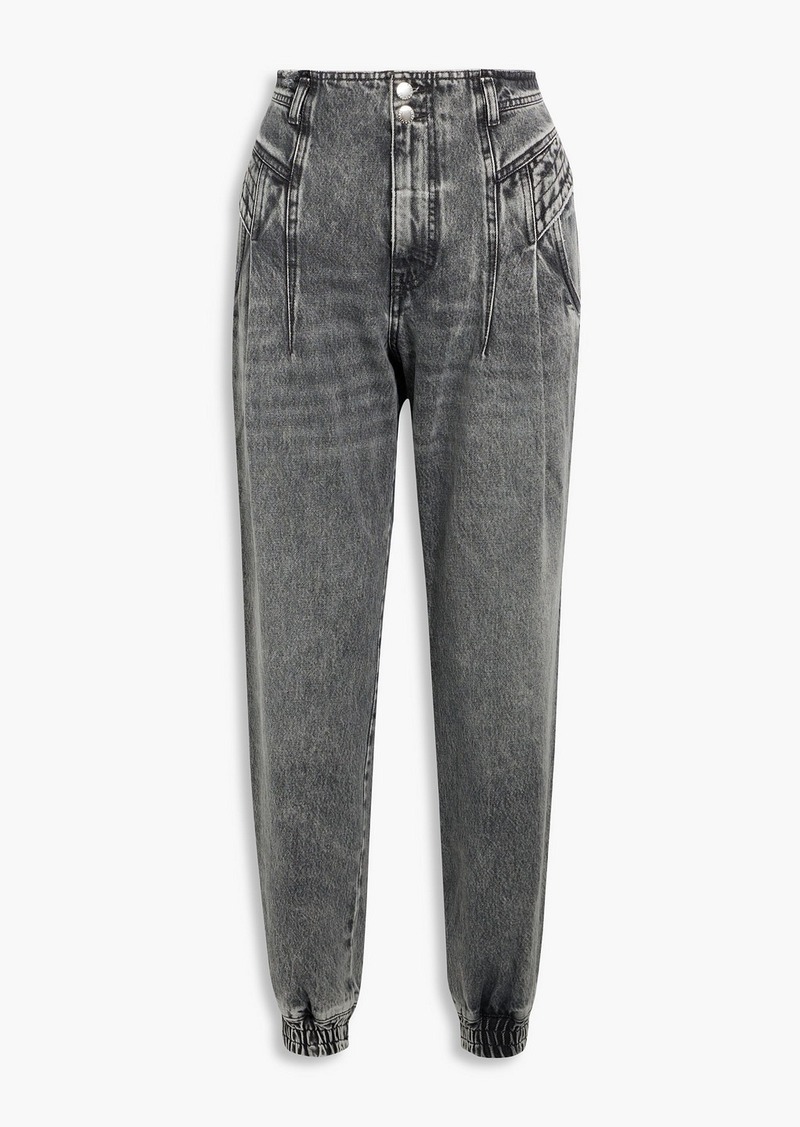 Retrofête - Miriam frayed high-rise tapered jeans - Gray - 24