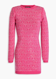 Retrofête - Palmer crystal-embellished cotton and cashmere-blend mini dress - Pink - XS
