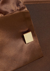Retrofête - Parker tie-front cropped satin shirt - Brown - XS