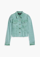 Retrofête - Rissa cropped faded denim jacket - Green - XS