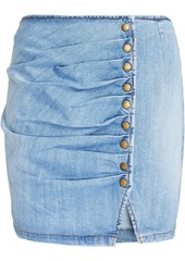 Retrofête - Ruched denim mini skirt - Blue - XS