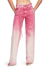Retrofête Mora Dip Dye Straight Leg Jeans in Pink Sorbet at Nordstrom