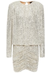 Retrofête - Flynn ruched sequined tulle mini dress - Metallic - XS