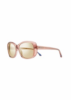 Revo Sunglasses Sammy: Women's Polarized Lens with Eco-Friendly Butterfly Frame Crystal Mauve Frame with Champagne Lens