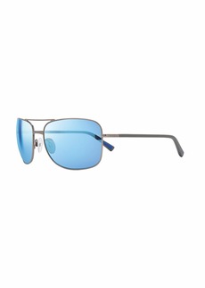 Revo Sunglasses Summit: Polarized Lens with Metal Navigator Frame Gunmetal Frame with Blue Water Lens