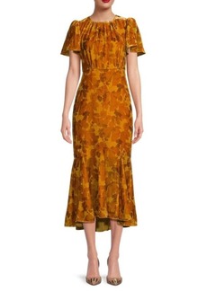 Rhode Arabella Leaf Print Midi Dress