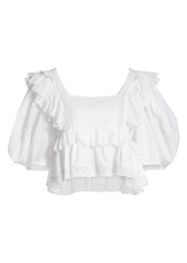 Rhode Charlotte Ruffled Cropped Top