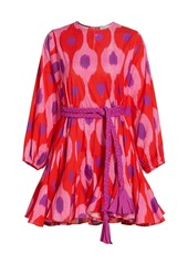 Rhode Ella Puff-Sleeve Flutter Mini Dress