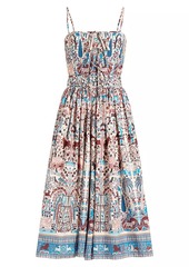 Rhode Katrina Bow-Detail Cotton Midi-Dress