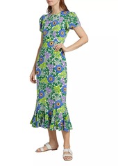 Rhode Lulani Floral Ruffled Midi-Dress