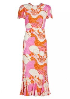 Rhode Lulani Printed Midi-Dress