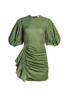 Rhode Pia Puff-Sleeve Ruffle Mini Dress