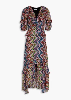 RHODE - Adele ruffled printed crepe de chine dress - Multicolor - US 0