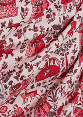 RHODE - Felicity ruffled printed cotton-blend poplin skirt - Pink - US 2