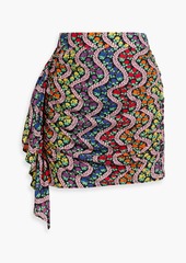 RHODE - Hannah draped printed crepe mini skirt - Multicolor - M