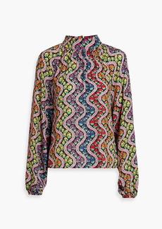 RHODE - Harlow gathered printed crepe blouse - Multicolor - M