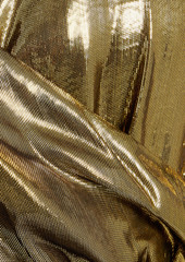 RHODE - Mila wrap-effect silk-blend lamé top - Metallic - XS