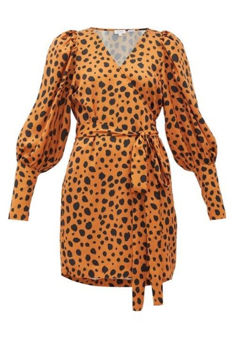 RHODE Frankie leopard-print polka-dot satin wrap dress