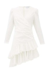 RHODE Lola ruffled broderie-anglaise cotton wrap dress