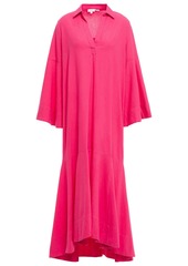 Rhode Woman Gia Cotton Midi Shirt Dress Fuchsia