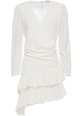 RHODE - Lola asymmetric broderie anglaise cotton mini dress - White - M