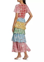 Rhode Serena Floral Tiered Midi-Dress