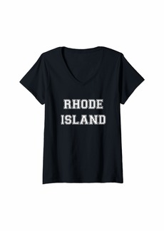Womens College University Style Rhode Island Sports Fan Gift V-Neck T-Shirt