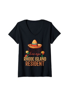 Womens Nacho Average Rhode Island Resident V-Neck T-Shirt