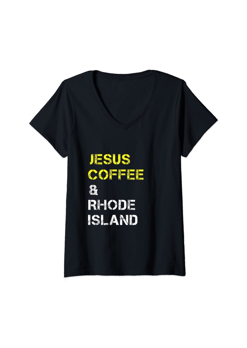 Womens State Of Rhode Island Mens & Womens V-Neck T-Shirt