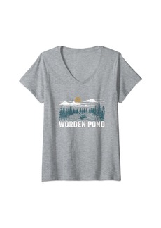 Womens Worden Pond Rhode Island V-Neck T-Shirt