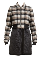 Rick Owens Bable Cropped Plaid Wool Jacket