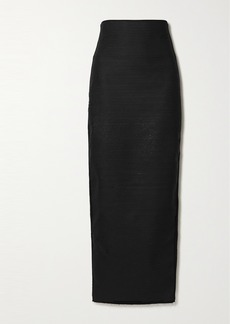 Rick Owens Black Sequined Denim Maxi Skirt