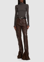 Rick Owens Bolan Banana Flared Leather Pants W/zips