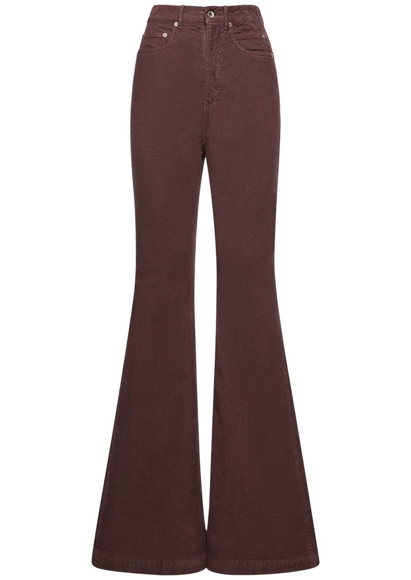 Rick Owens Bolan High Rise Flared Corduroy Pants