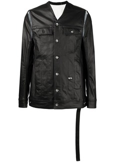 Rick Owens buttoned-up leather jacket