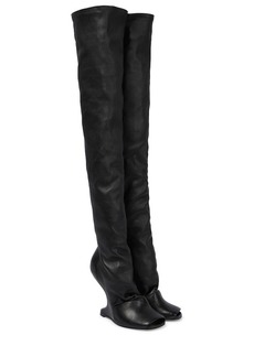 Rick Owens Cantilever leather over-the-knee boots