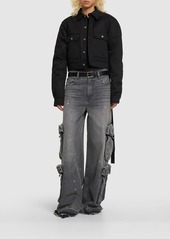 Rick Owens Cape-sleeved Cotton Drill Crop Jacket