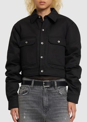 Rick Owens Cape-sleeved Cotton Drill Crop Jacket