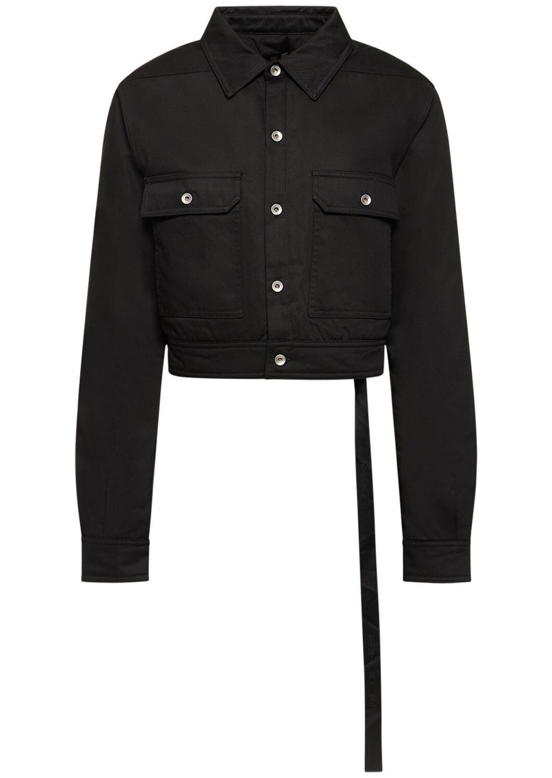 Rick Owens Cape-sleeved Cotton Drill Crop Jacket