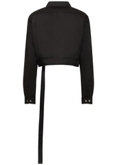 Rick Owens Cape-sleeved Cotton Drill Crop Jacket