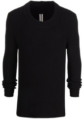 Rick Owens cashmere-blend ribbed knit jumper