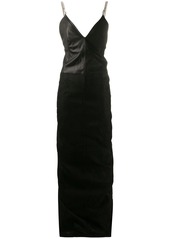 Rick Owens contrast-panel ruched maxi dress