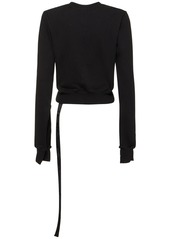 Rick Owens Cotton Jersey Cropped Sweatshirt