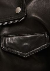 Rick Owens Cropped Leather Biker Jacket