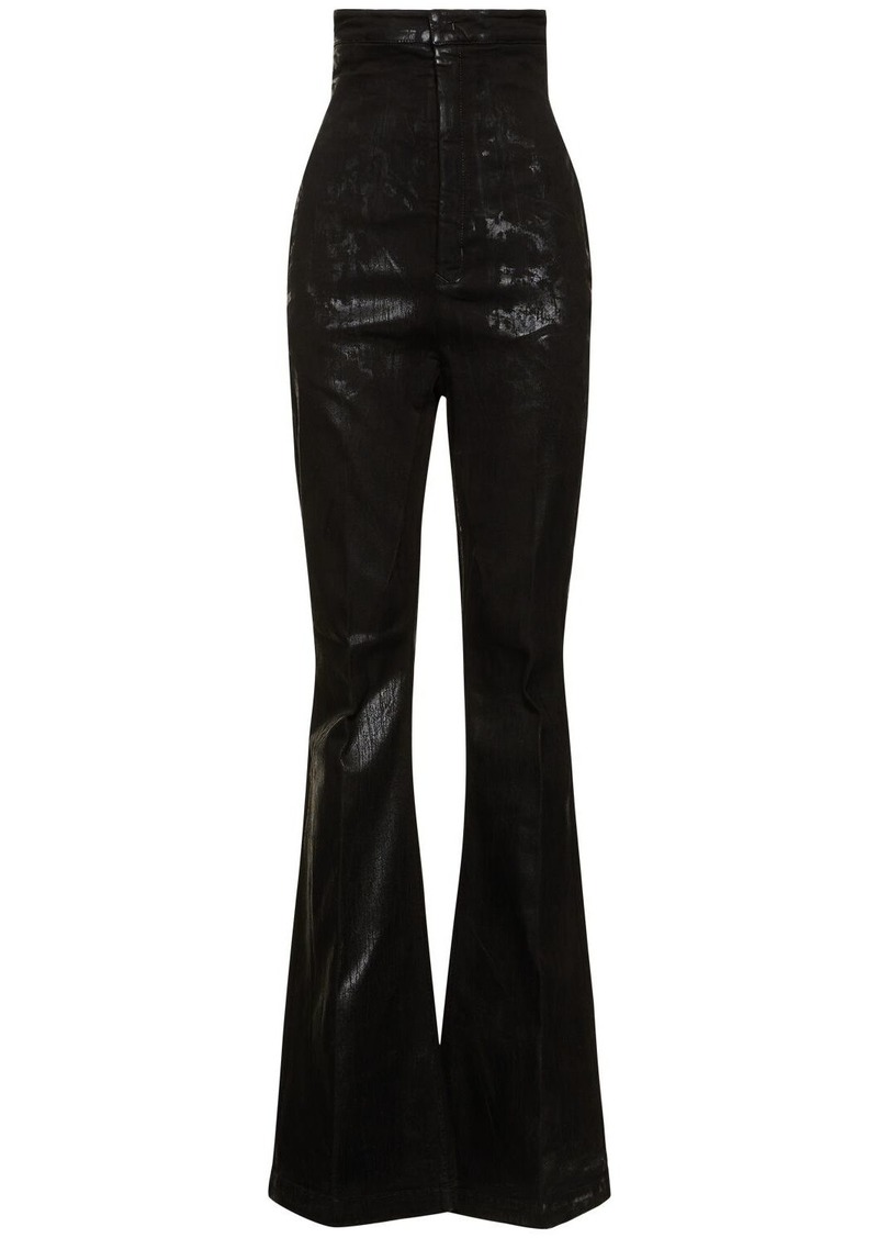 Rick Owens Dirty Bolan Coated Cotton Flared Pants