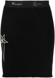 Rick Owens elasticated logo-waistband skirt