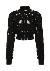 Rick Owens Embroidered Cropped Tech Zip Jacket