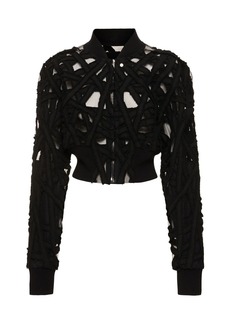 Rick Owens Embroidered Cropped Tech Zip Jacket