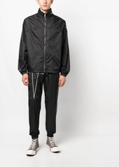 Rick Owens embroidered-logo concealed-hood lightweight jacket